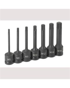Grey Pneumatic 1/2" Drive 7pc Triple Square Driver Set - 4" Length