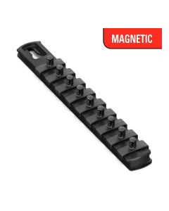 ERN8426M image(0) - Ernst Mfg. 8 Inch Magnetic Socket Organizer with 9 Socket Clips - 1/4 Inch - Black