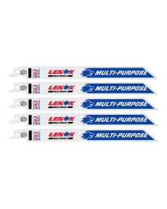 LEX20580810R image(0) - Lenox Tools 8 Inch 10 TPI Bi-Metal Reciprocating Saw Blades - 5 Pack