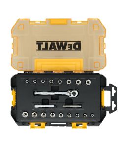 DWTDWMT45413 image(1) - DEWALT TOUGHSERIES TOUGH BOX 1/4 in. Drive Mechanics Tool Set - 20 Piece