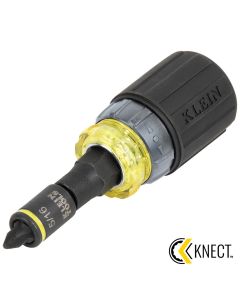 KLE32561HDRT image(0) - Klein Tools KNECT 7-in-1 Ratcheting Impact-Rated Stubby Screwdriver/Nut Driver