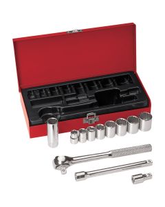 KLE65504 image(1) - Klein Tools 3/8-Inch Drive Socket Wrench Set, 12-Piece