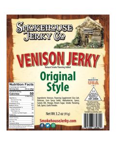 Tender Heifer Snack Co. Venison Original Style Exotic Jerky - 3.2 Ounce