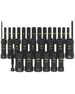 GETMX32DS image(0) - GripEdge Tools 32-PC G-FORS 1/4" & 3/8" Drive Deep Metric & SAE Master Socket Extractor Set