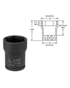 GRE3784D image(0) - Grey Pneumatic 3/4" Drive x 2-5/8" Deep Truck Pinion Locknut  Socket