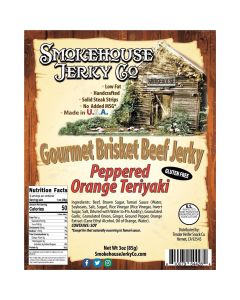 THS544284 image(0) - Tender Heifer Snack Co. Peppered Orange Teriyaki Gourmet Beef Brisket Jerky - 3 Ounce