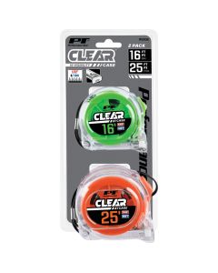WLMW5038 image(1) - Wilmar Corp. / Performance Tool 2 Piece Clear Tape Measure Set