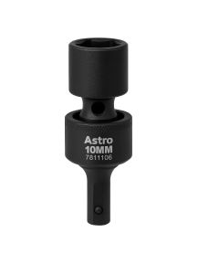 AST7811106 image(0) - Astro Pneumatic 10mm 1/4 Inch Square and Hex Drive Magnetic Universal 6pt Impact Socket for Impact Wrenches and Driver