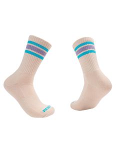 RDB1023 image(0) - Redback Boots USA Everyday Womens Crew Natural Stripe Pink Teal