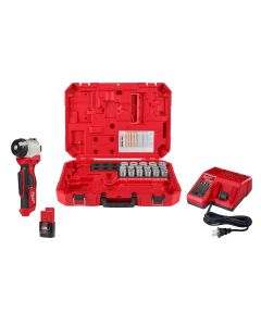 MLW2435CU-21S image(1) - Milwaukee Tool M12 Cable Stripper Kit with 17 Cu THHN / XHHW Bushings