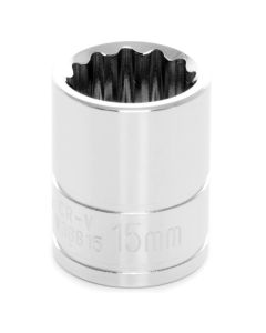 WLMW38815 image(1) - Wilmar Corp. / Performance Tool 3/8" Drive 15mm 12pt Socket