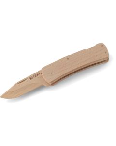 CRK1032 image(0) - CRKT (Columbia River Knife) Nathan's Knife Kit Beech Wood Raw Plain Blade Folding Knife with Lockback Beech Handle - Brown