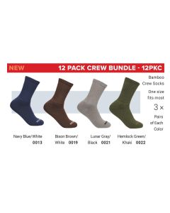 RDB12PKC image(0) - Redback Boots USA 12 pair Variety Crew Sock Bundle