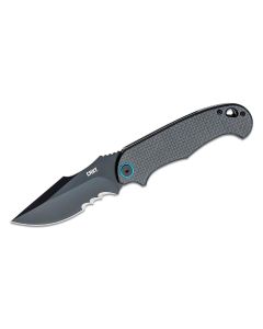CRK7920K image(0) - CRKT (Columbia River Knife) P.S.D. (Particle. Separation. Device.) 1.4116 EDP Veff Serrationswith  Blade Assisted Folding Knife with Liner Lock Carbon Fiber w/G10 Base Handle - Black