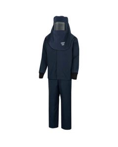 OBRLNS4B-ES-2XL image(0) - OBERON Suit Kit - Arc Flash - 40 Cal LAN - Comes with Hood with Hard Cap, Coat and Bib Overalls - With Escape Strap  - Color: Navy Blue - Size: 2XL