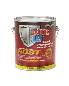 POI45001 image(0) - POR-15 INC 45001 High Performance Rust Preventive Coating, 1 gal Can, Gloss Black, 250 to 450 sq-ft/gal Coverage