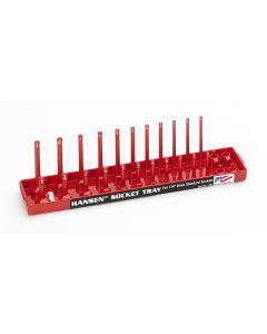 HNE1401 image(1) - Hansen Global 1/4 Inch Standard 2 Row Regular/Deep Socket Holder Tray - Red