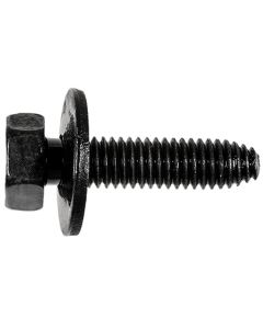 AUVECO 12065 Hex Head Sems CA Point Body Bolt, M6 x 1 mm x 25 mm L x 10 mm Across Flats, Phosphate