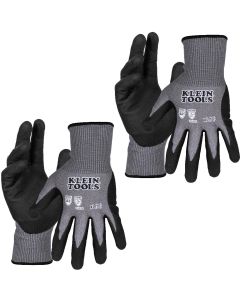 KLE60584 image(0) - Klein Tools Knit Dipped Gloves, Cut Level A2, Touchscreen, Medium, 2-Pair