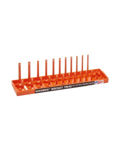 HNE1405 image(0) - Hansen Global 1/4 Inch Standard 2 Row Regular/Deep Socket Holder Tray - Color Orange