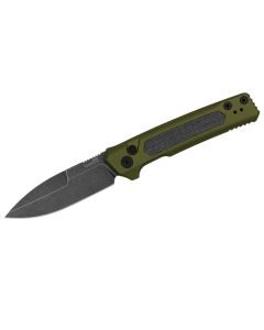 KER7205 image(1) - Kershaw Launch 22 Automatic Push-Button Lock Spear Point Blade EDC Folding Knife - OD Green - $1000 Min Vendor Direct Auto Knives Only. Cannot Ship to CA, CT, DE, MN, VT. Contact Sales Rep.