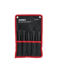 SUNACS5C image(0) - SUNEX Air Hammer Chisel 7 Inch Cutting 5 Piece Set in Portable Tool Roll