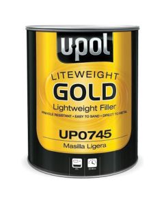 UPO0745 image(0) - U Pol Products GOLD UP0745 Lightweight Body Filler, 3 Liter Tin, Gold Paste, Lightweight