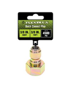 Flexzilla Quick-Connect Plug, 3/8" Body x 3/8" FNPT, Steel