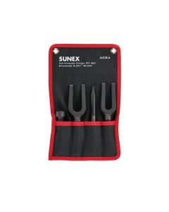 SUNACS4 image(0) - SUNEX Air Hammer Chisel Pneumatic Separator 4 Piece Set in Portable Tool Roll