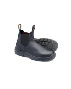 Blundstone Steel Toe Slip-On Elastic Side Boots w/ Kick Guard, Black, AU size 8.5, US size 9.5
