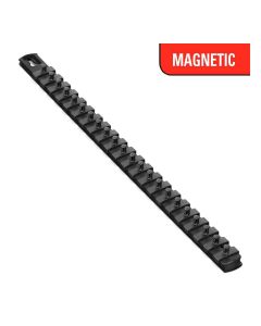 ERN8420M image(0) - Ernst Mfg. 18 Inch Magnetic Socket Organizer with 22 Twist Lock Clips - 1/4 Inch - Black