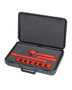 KNIPEX 10PC-1,000V INSLTD SOCKET SET 1/2IN DR METRIC