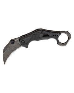 KER2064 image(1) - Kershaw Outlier Assisted Open Liner Lock Hawkbill Blade Folding Karambit Knife with BlackWash Finish - Gray