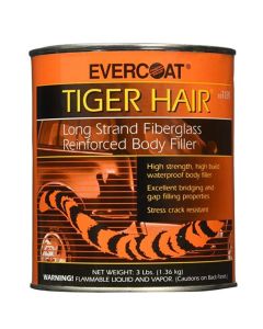 FIB1189 image(0) - Fibre glass Evercoat TIGER HAIR 101189 Long Strand Fiber Reinforced Filler, 1 qt Can, Paste, Long Strand