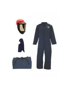 OBRTCG2P-CKE-EL-NB-3X image(0) - OBERON Bag Kit - Arc Flash - 12 Cal TCG2P - EZ Lift PPE - Comes With Coveralls, Hard Cap, Face Shield, Balaclava & Storage Bucket - Color: Navy Blue - Size: 3XL