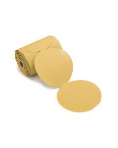 MRK23342080 image(0) - Mirka Abrasives Bulldog Gold 23342080 23 Series Semi-Open Coated Link Roll Sanding Disc, 6 in, P80 Grit, Aluminum Oxide