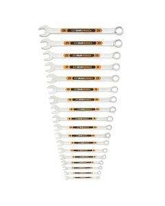 KDT81920H image(0) - GEARWRENCH 18 Piece 12 Point Metric Hi-Viz Long Pattern Combination Wrench Set