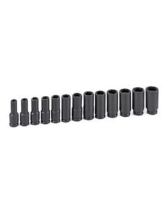 Grey Pneumatic 3/8" Drive 13 Piece Deep Metric Magnetic Impact Set