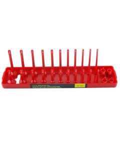 KTI72471 image(2) - K Tool International Socket Holder 1/4 Inch Drive SAE Red