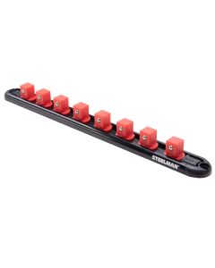 JSP60728 image(1) - J S Products (steelman) 1/2-Inch Drive 8-Piece Aluminum Socket Storage Rail