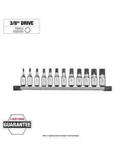 MLW48-22-9536 image(0) - Milwaukee Tool 3/8 Inch Drive Triple Square Bit Socket Set - 12 Piece