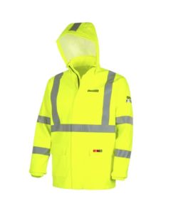 OBRZFC306-L image(0) - Oberon  Safety Jacket - FR/Arc-Rated - PU/Cotton - Hi-Viz Yellow - Size: Large