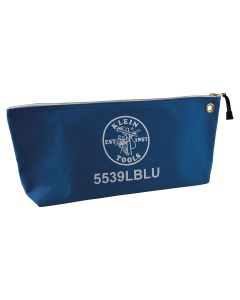 KLE5539BLU image(0) - Klein Tools Zipper Bag, Canvas Consumables Tool Pouch, Blue