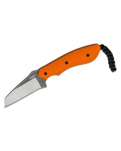 CRK2399 image(3) - CRKT (Columbia River Knife) S.P.I.T. (Small. Pocket. Inverted. Tanto.) 8Cr13MoV Stonewash Plain Blade Fixed Blade Knife with Sheath G10 Handle - Orange