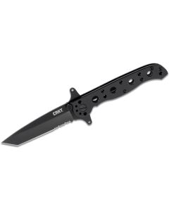 CRKM16-10KSF image(0) - CRKT (Columbia River Knife) M16-10KSF 8Cr14MoV EDP Triple Point Serrations Blade Folding Knife with Frame Lock Stainless Steel Handle - Black
