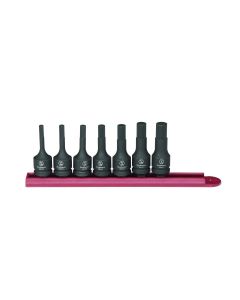 KDT84913 image(1) - GearWrench 7 Piece 3/8 Inch Drive Hex Bit Impact SAE Socket Set