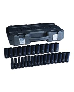 KDT84935N image(1) - GearWrench 29 Piece 1/2 Inch Drive 6 Point Deep Impact Metric Socket Set