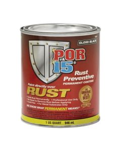 POI45004 image(0) - POR-15 INC 45004 High Performance Rust Preventive Coating, 1 qt Can, Gloss Black, 250 to 450 sq-ft/gal Coverage