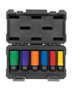 KLE66030 image(0) - Klein Tools 2-in-1 Coated Impact Socket, 12-Point, 3/4 and 9/16-Inch