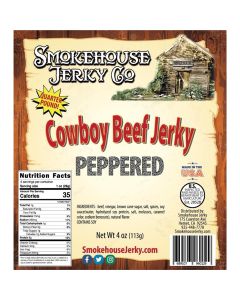 THS960129 image(0) - Tender Heifer Snack Co. Peppered Cowboy Cut Beef Jerky - 4 Ounce